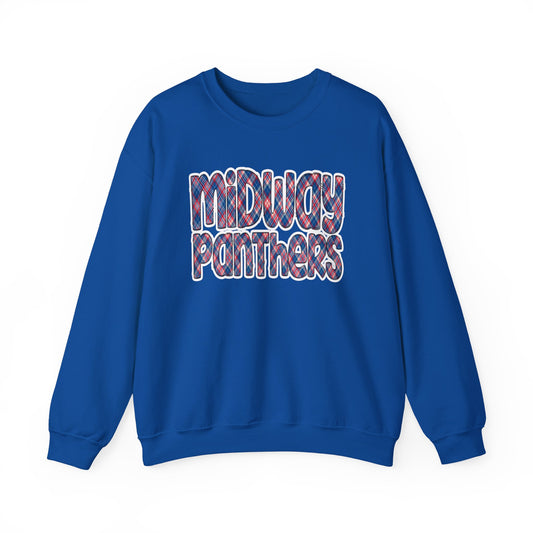 MIDWAY PANTHERS-Plaid Letters- - SWEATSHIRT