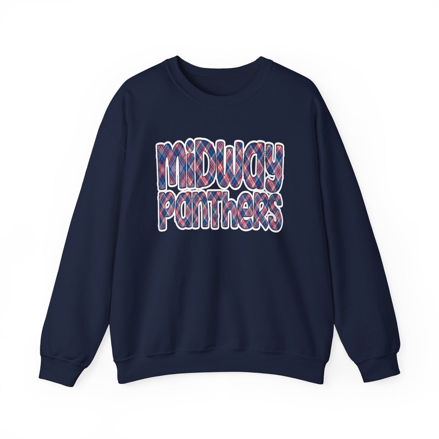 MIDWAY PANTHERS-Plaid Letters- - SWEATSHIRT