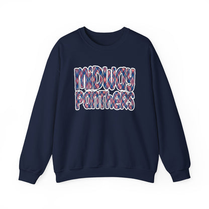 MIDWAY PANTHERS-Plaid Letters- - SWEATSHIRT