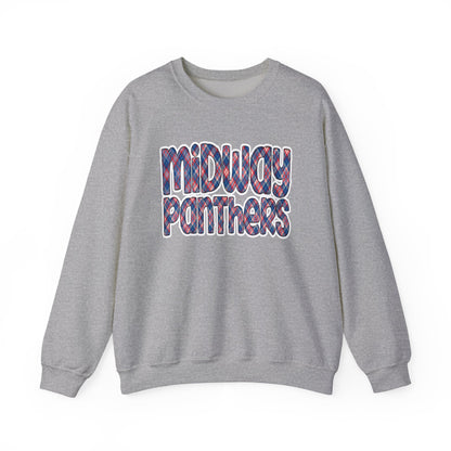 MIDWAY PANTHERS-Plaid Letters- - SWEATSHIRT