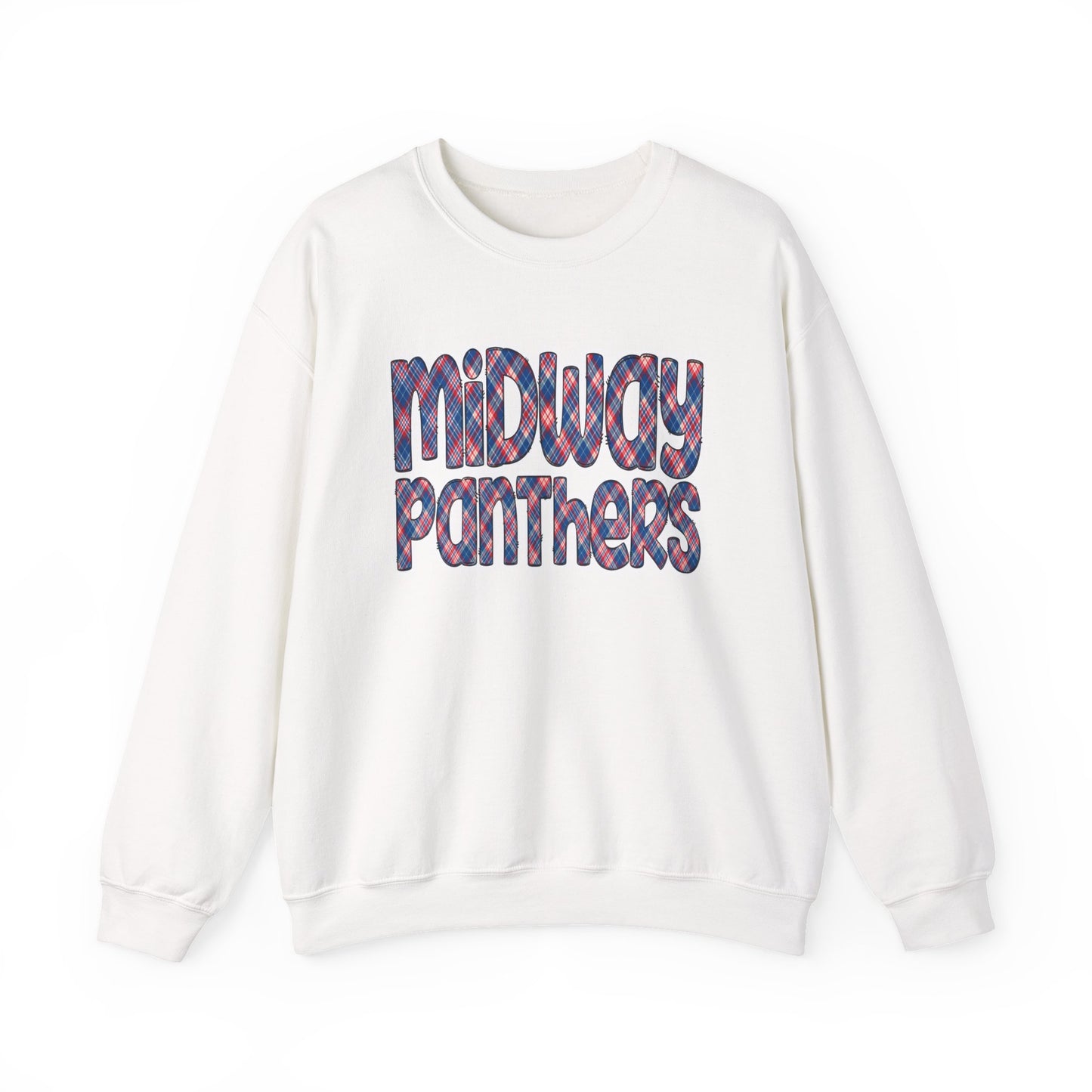 MIDWAY PANTHERS-Plaid Letters- - SWEATSHIRT
