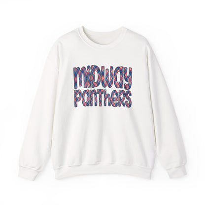 MIDWAY PANTHERS-Plaid Letters- - SWEATSHIRT