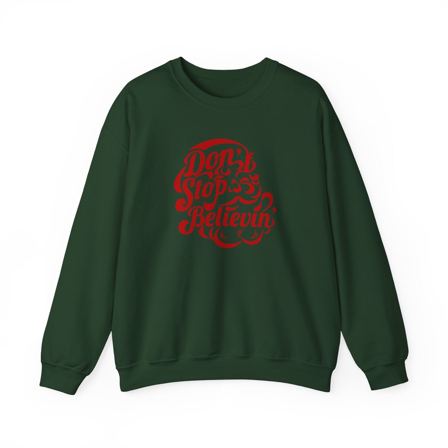 "PUFFY" Don't Stop Believin' Santa Sweatshirt