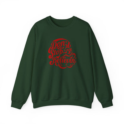 "PUFFY" Don't Stop Believin' Santa Sweatshirt