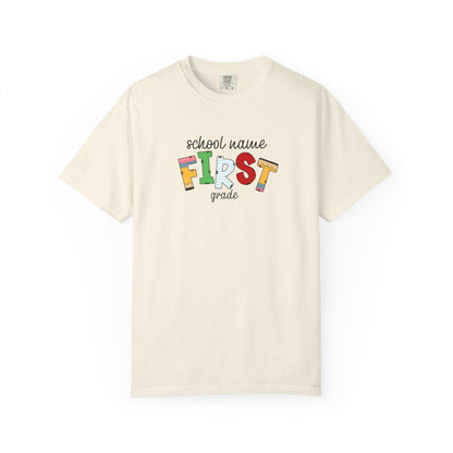 Cute School Supply Font Grade Level T-Shirt