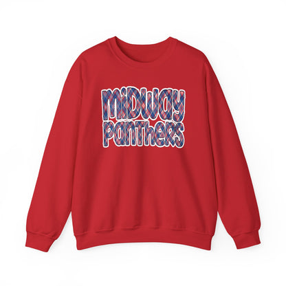 MIDWAY PANTHERS-Plaid Letters- - SWEATSHIRT