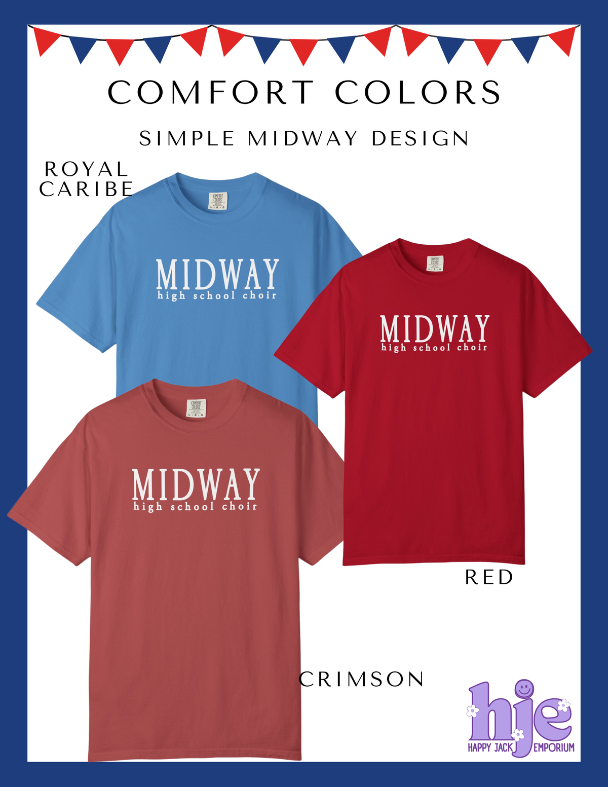 MHS CHOIR: "Simple Midway HS Choir" Design-Comfort Colors T-Shirt