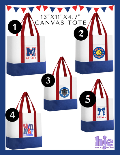 MHS CHOIR: Canvas Tote-red/white/blue