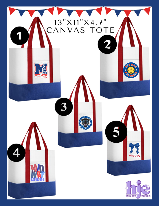 MHS CHOIR: Canvas Tote-red/white/blue