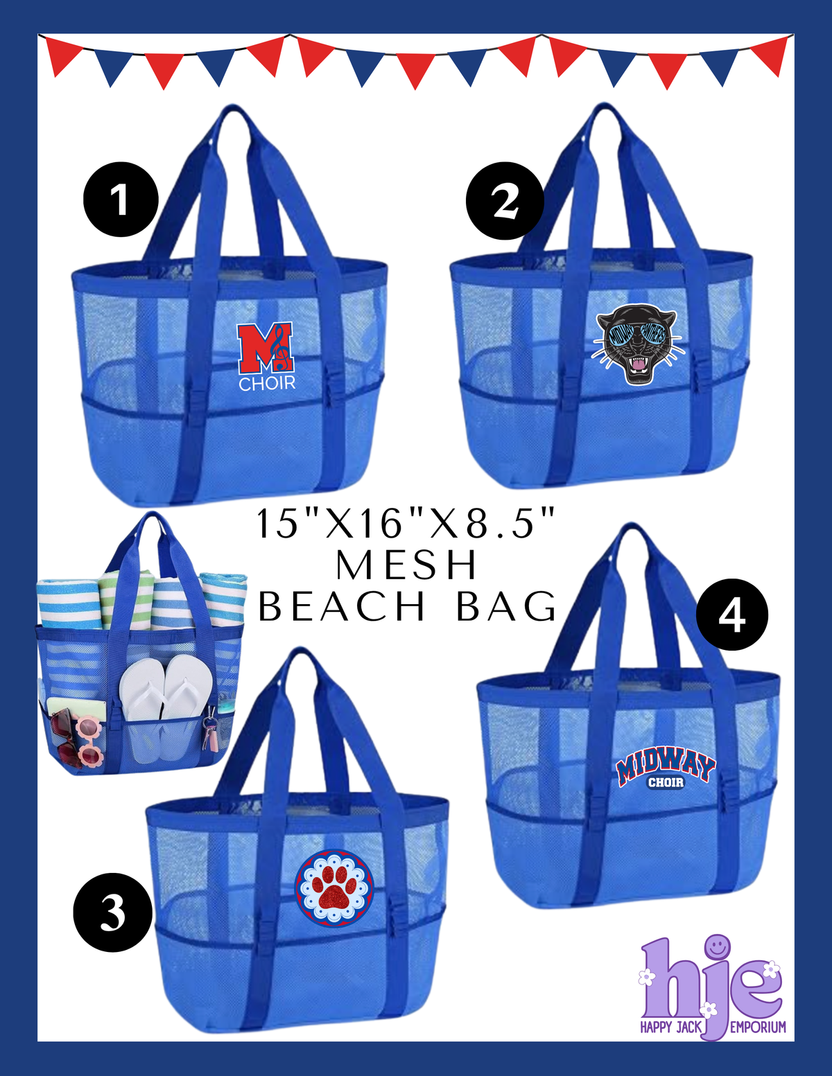MHS CHOIR: Blue Beach Bag