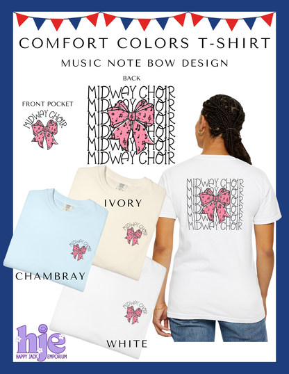 MHS CHOIR: "Music Note Bow" -Comfort Colors T-Shirt (Copy)