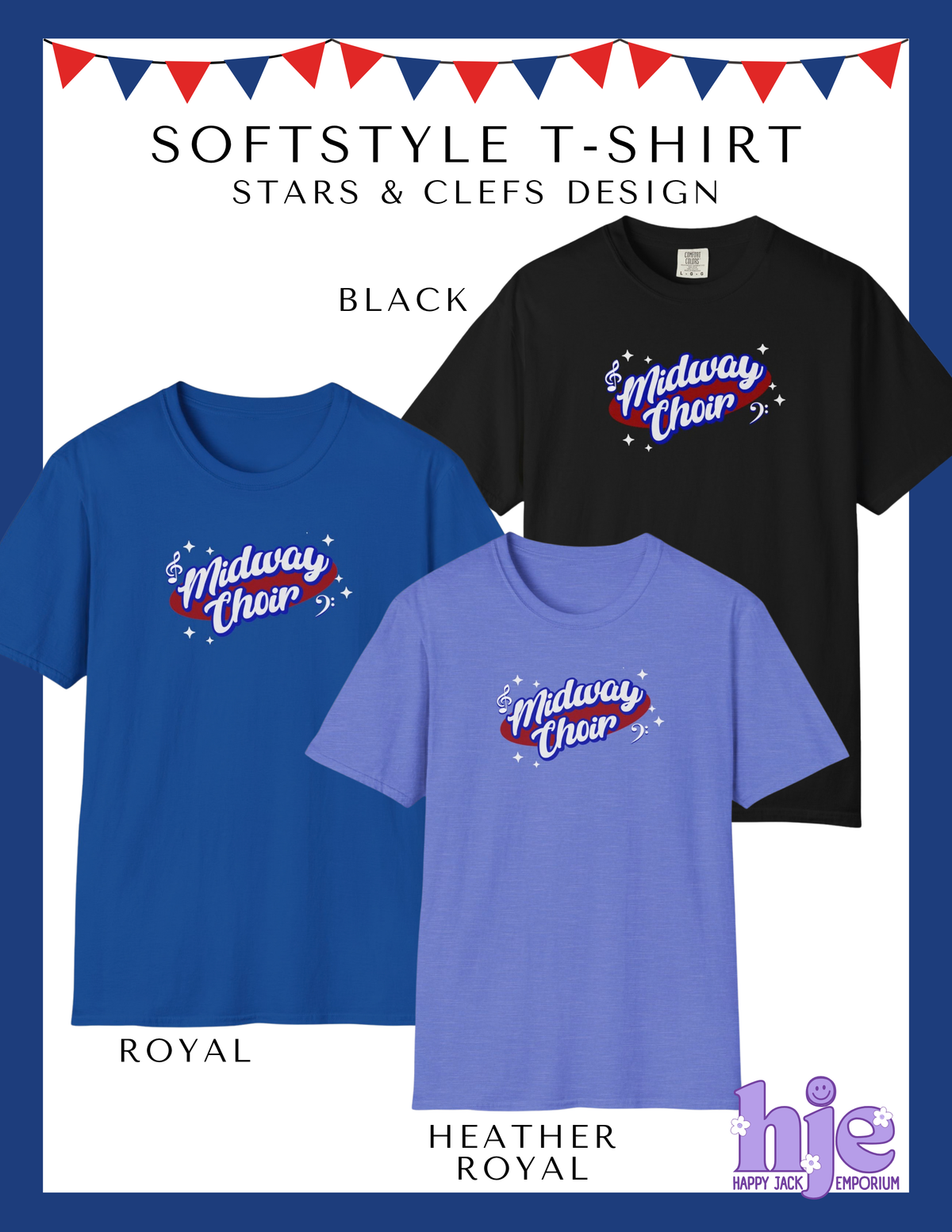 MHS CHOIR: "Stars & Clefs" -Softstyle T-shirt