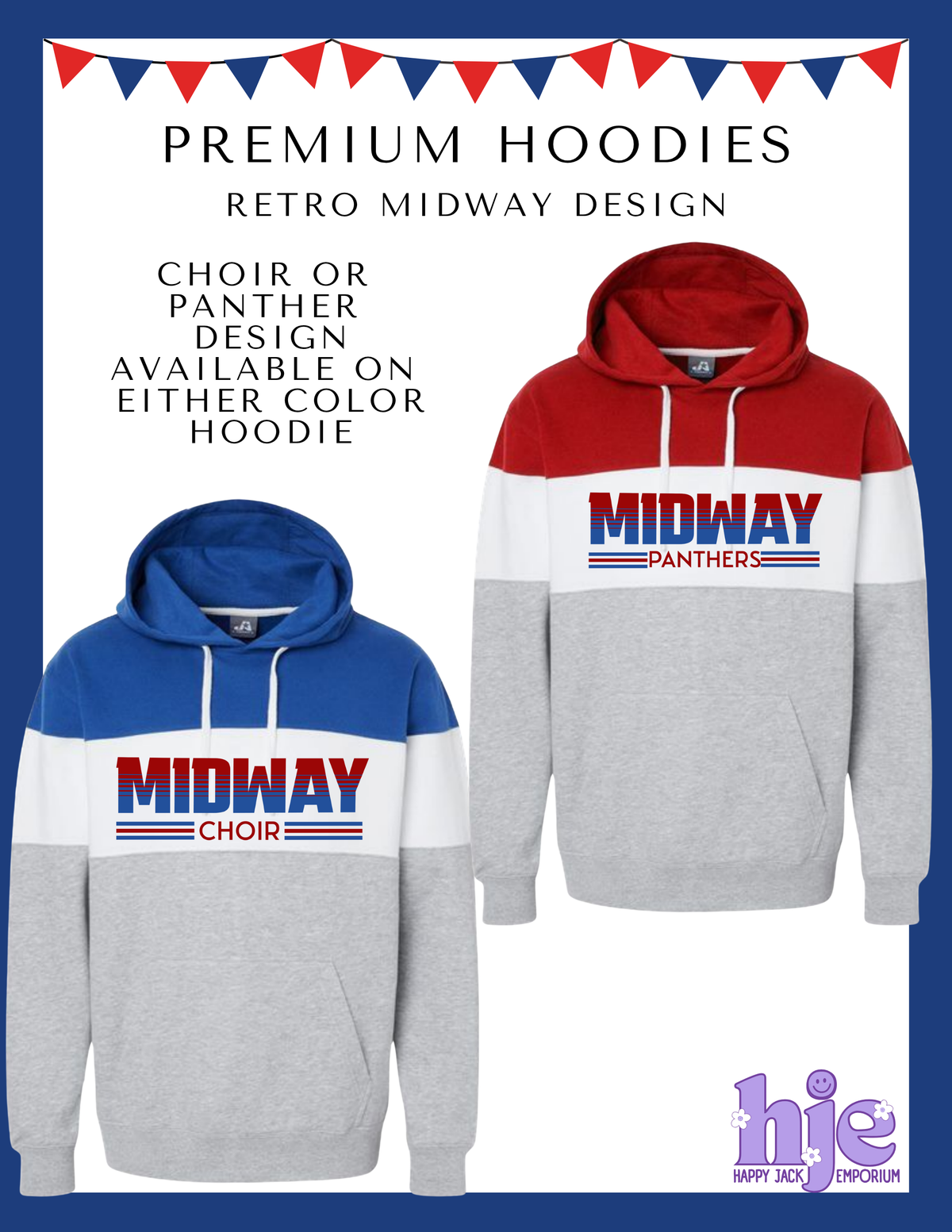 MHS CHOIR: Retro design-Varsity Fleece Colorblocked Hooded Sweatshirt