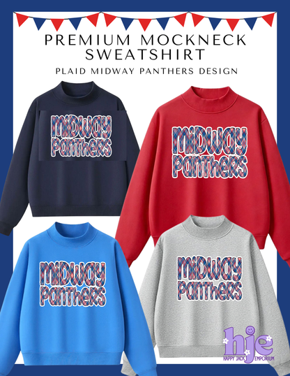 MHS CHOIR: Plaid Midway Panthers Premium Mockneck Sweatshirt