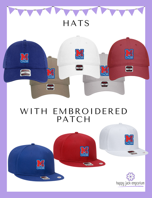 MHS CHOIR: Embroidered Choir Logo PATCH on baseball hat