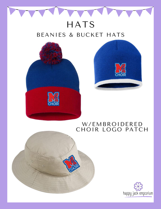 MHS CHOIR: Embroidered Choir Logo PATCH on beanies or bucket hat