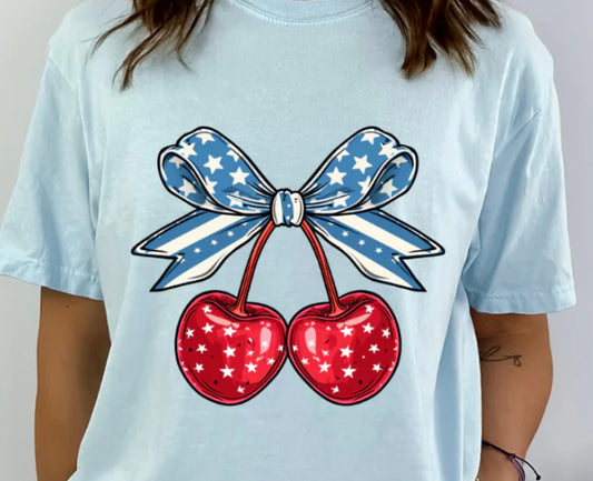 Red - White - Blue American Cherry-COMFORT COLORS  T-Shirt