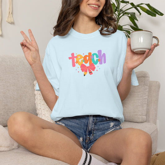 rainbow letter "teach"