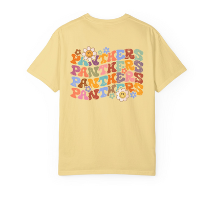 PANTHERS-Wavy Word/Flowers Comfort Colors Shirt (several animals available)