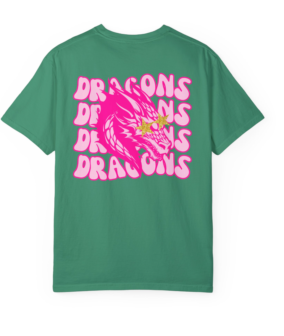 Preppy Dragon (Front & Back) Comfort Colors Shirt - Adult