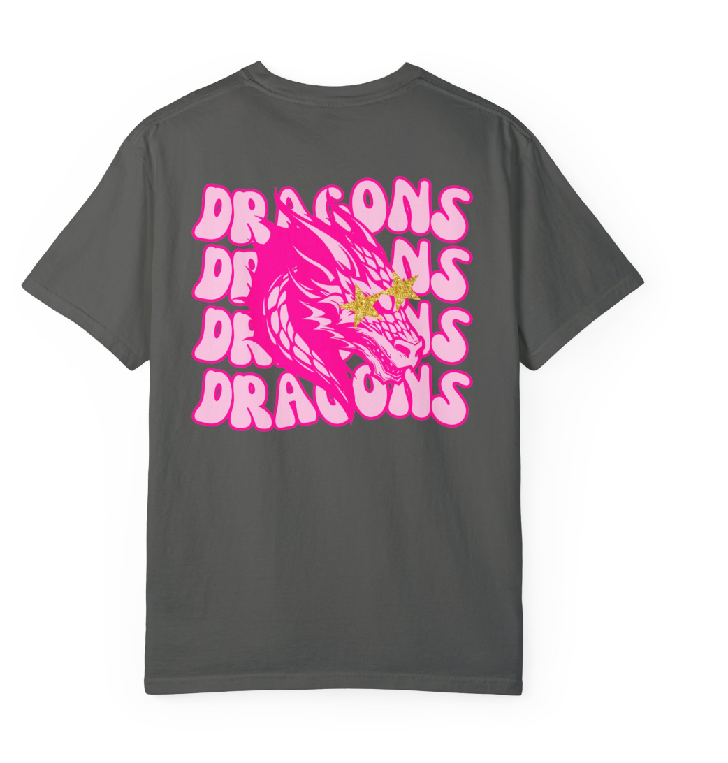 Preppy Dragon (Front & Back) Comfort Colors Shirt - Adult